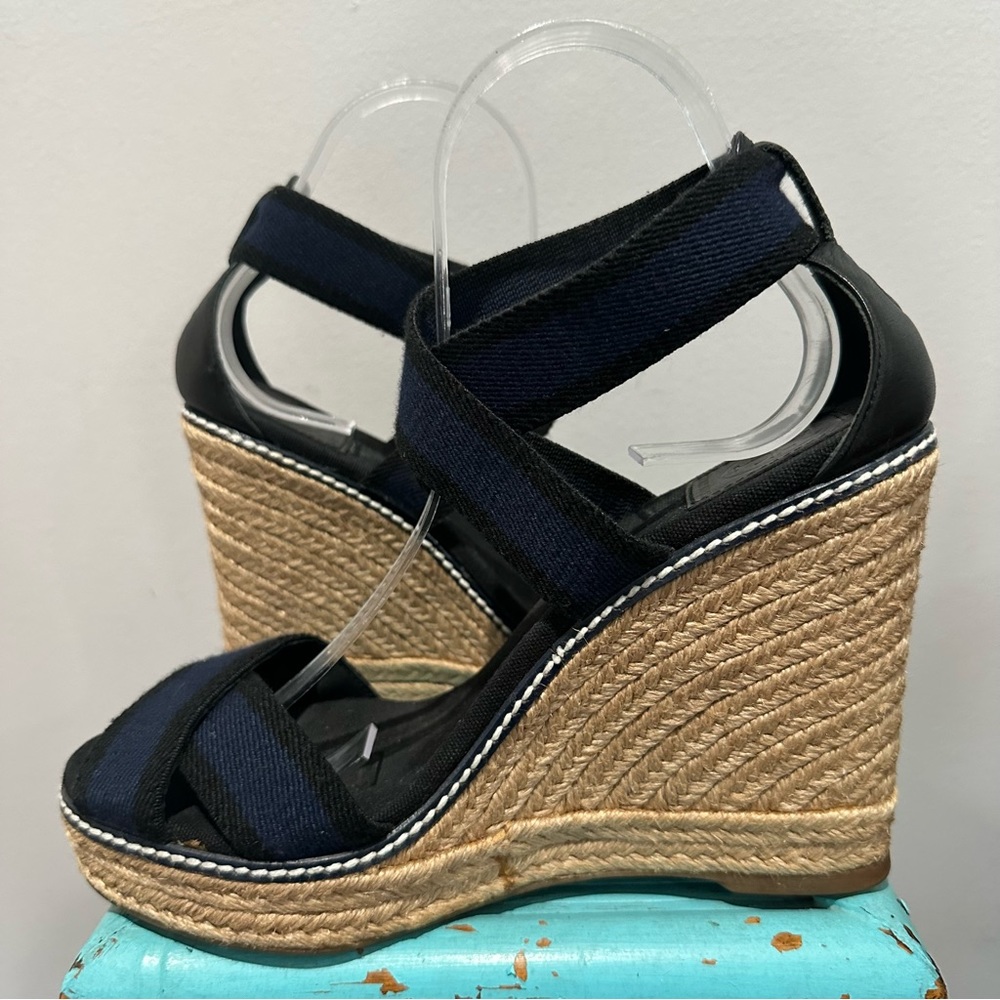Tory Burch Adonis Espadrille Navy Black Size 9 - Picture 12 of 16